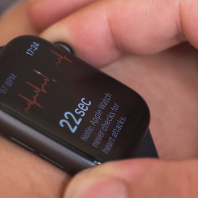 Stock photo of a heart monitor function on an apple watch