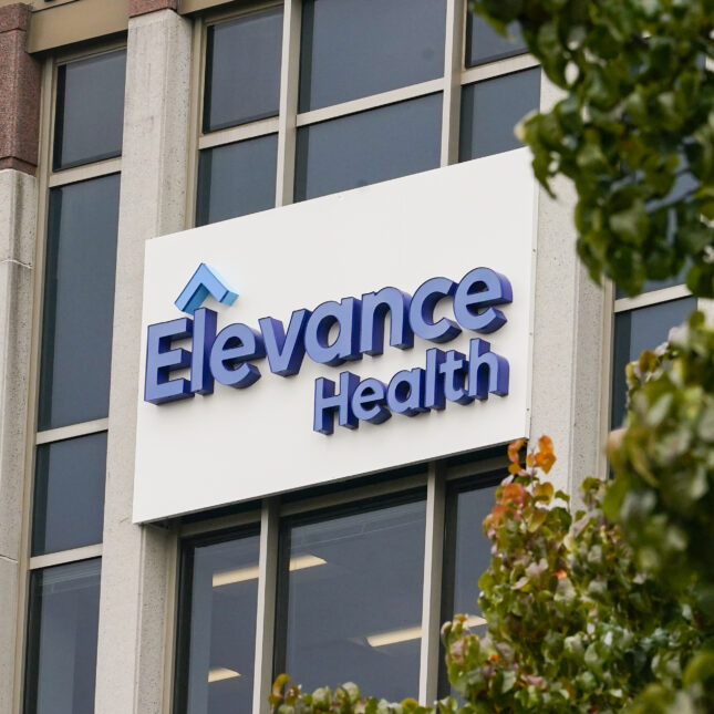 Signage at the corporate headquarters of Elevance Health. -- health business coverage from STAT