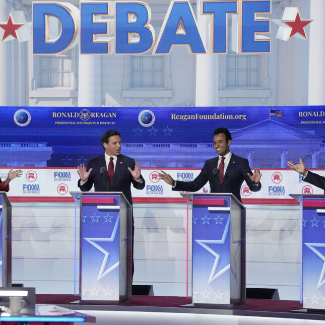 The stage at the second GOP debate — health care politics coverage from STAT