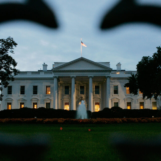 the White House and the lawn in front of it shows behind a railing – coverage from STAT