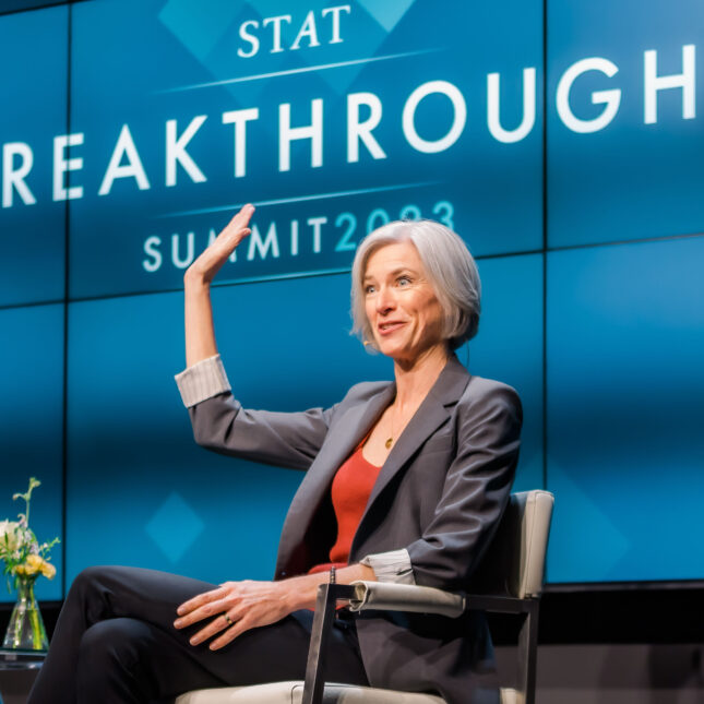 Jennifer Doudna on the 2023 STAT Breakthrough Summit stage -- coverage from STAT